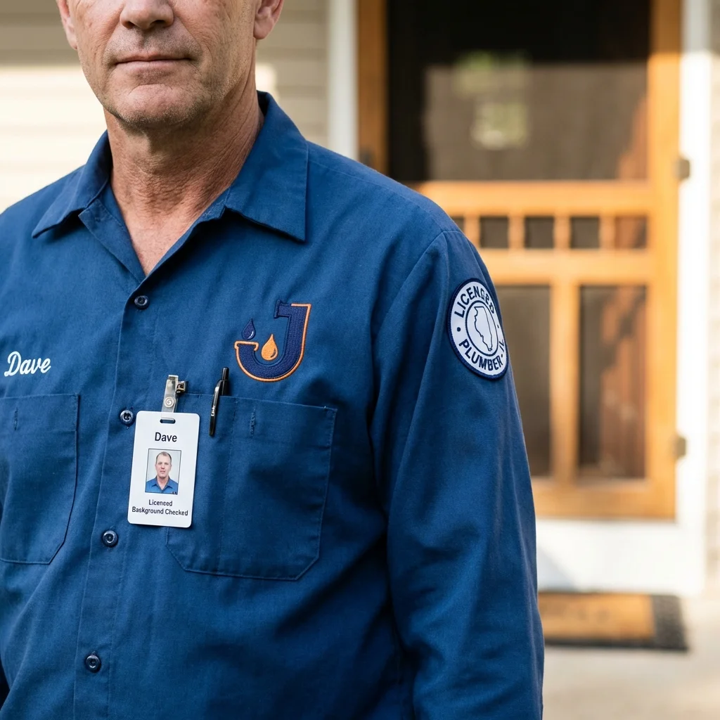 Licensed plumber showing ID badge in Sherwood, OH
